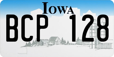 IA license plate BCP128
