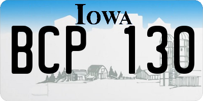 IA license plate BCP130