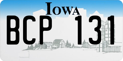 IA license plate BCP131