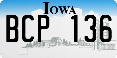 IA license plate BCP136