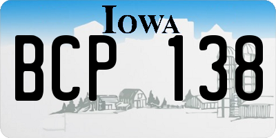 IA license plate BCP138