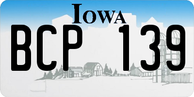 IA license plate BCP139