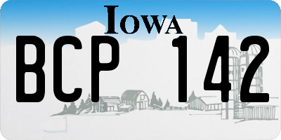 IA license plate BCP142