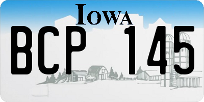 IA license plate BCP145