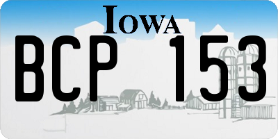 IA license plate BCP153