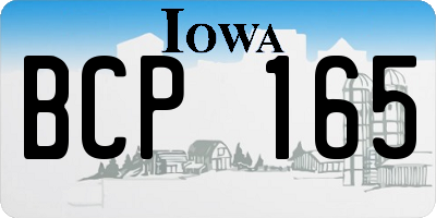 IA license plate BCP165