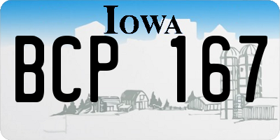 IA license plate BCP167