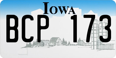 IA license plate BCP173