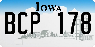 IA license plate BCP178