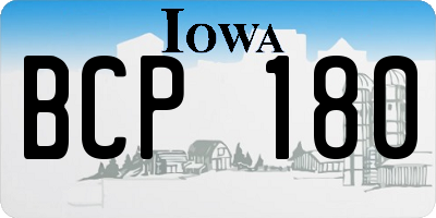 IA license plate BCP180