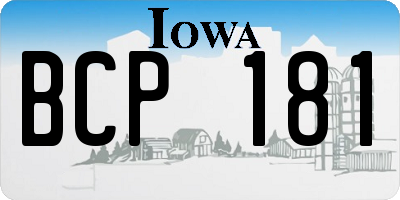 IA license plate BCP181