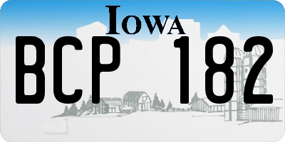 IA license plate BCP182