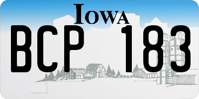 IA license plate BCP183