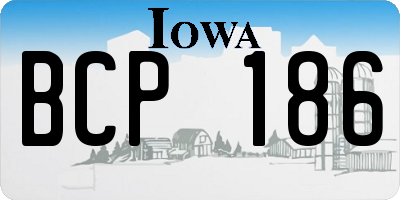 IA license plate BCP186