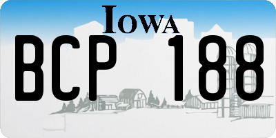IA license plate BCP188