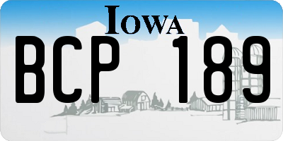 IA license plate BCP189