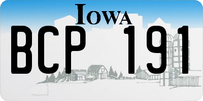 IA license plate BCP191