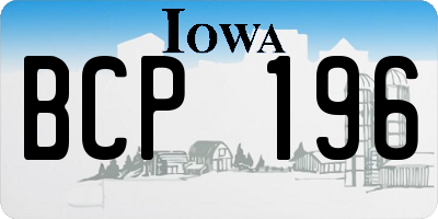 IA license plate BCP196