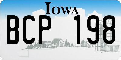 IA license plate BCP198