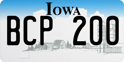 IA license plate BCP200