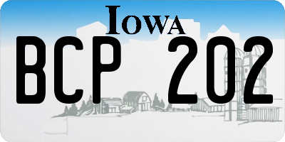 IA license plate BCP202