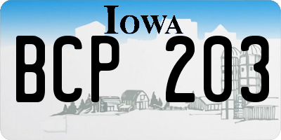 IA license plate BCP203