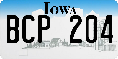 IA license plate BCP204