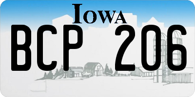 IA license plate BCP206
