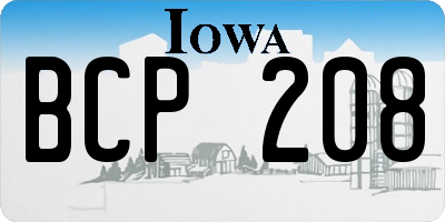 IA license plate BCP208
