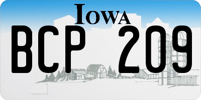 IA license plate BCP209