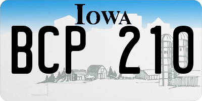 IA license plate BCP210
