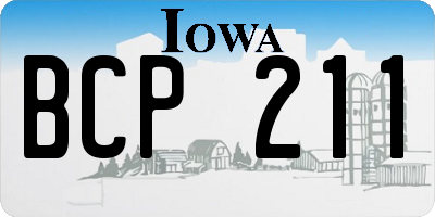 IA license plate BCP211