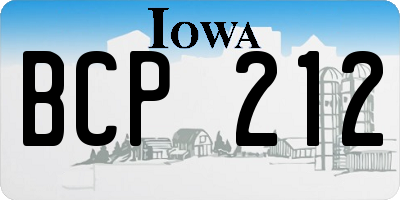 IA license plate BCP212