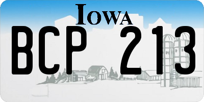 IA license plate BCP213
