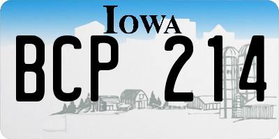 IA license plate BCP214