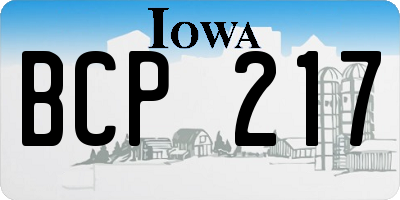 IA license plate BCP217