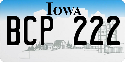 IA license plate BCP222