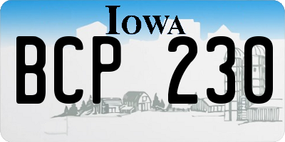 IA license plate BCP230