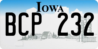 IA license plate BCP232