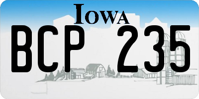 IA license plate BCP235