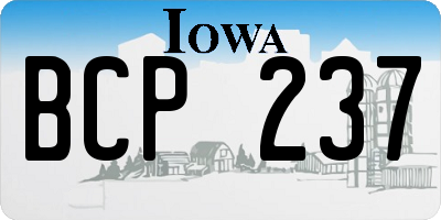 IA license plate BCP237