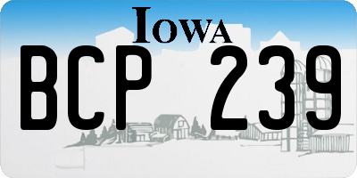 IA license plate BCP239