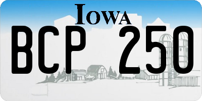 IA license plate BCP250