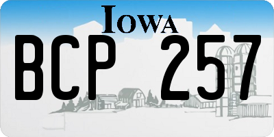 IA license plate BCP257