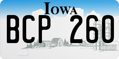 IA license plate BCP260