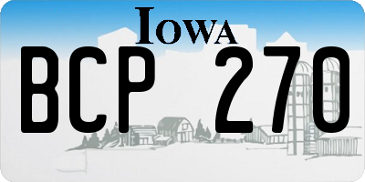 IA license plate BCP270