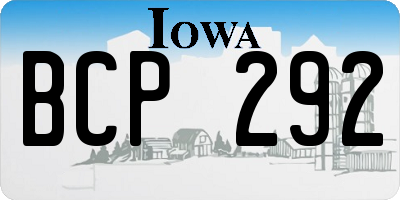 IA license plate BCP292
