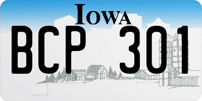 IA license plate BCP301