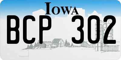 IA license plate BCP302