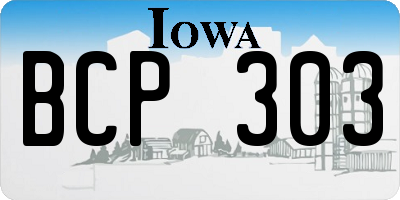 IA license plate BCP303